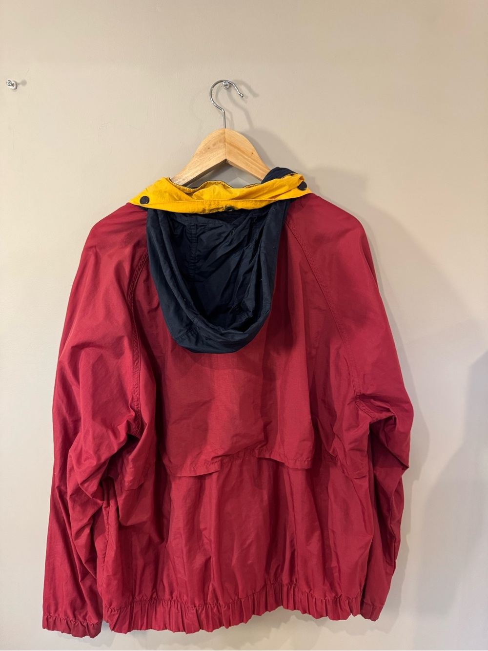 Vintage Northern Elements Windbreaker Jacket Men’s Medium Red Yellow Hooded - Picture 8 of 11